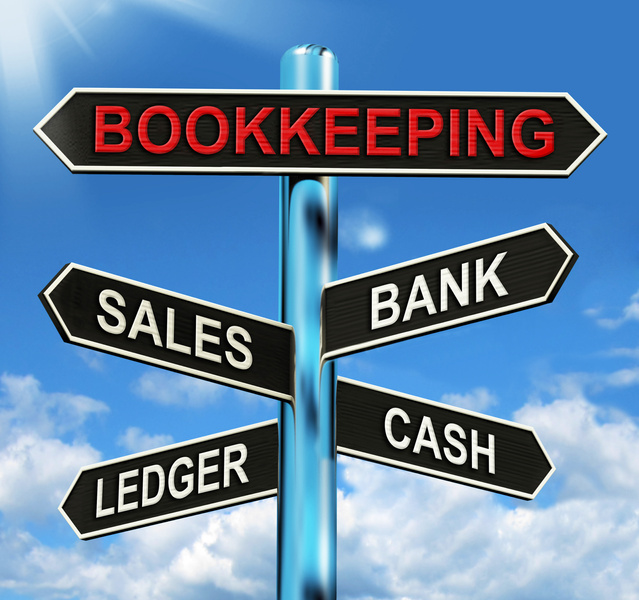 Bookkeeping Sign Means Sales Ledger Bank And Cash